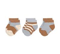 LÄSSIG Kinder Sneaker Socken 3er Set/ Hellblau-Karamell Größe 23-26