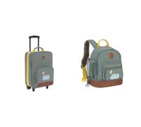 LÄSSIG Kinder Trolley Reisekoffer mit Packriemen und Rollen 18,3 Liter, 46 cm & Kinderrucksack mit Brustgurt Kindergartentasche Kindergartenrucksack 27 cm