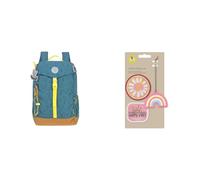 LÄSSIG Kinder Wanderrucksack Kinderrucksack & Anhänger und Patches Set (3 Stk.) mit Druckknopf/School Patches Set Happy