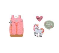 LÄSSIG Kinder Wanderrucksack Kinderrucksack & Textilsticker selbstklebend/Textile Woven Sticker Unicorn