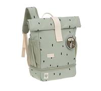 LÄSSIG Kindergartenrucksack Kinderrucksack Rolltop mit Brustgurt wasserabweisend, 11 Liter/Mini Rolltop Backpack Happy Prints Oliv