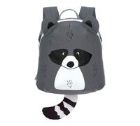Lässig Kinderrucksack Tiny – 20 x 9,5 x 24 cm, 3,5 L, mit Brustgurt – Waschbär dunkelgrau