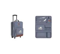 LÄSSIG Kinderkoffer Trolley Reisekoffer mit Teleskopstange und Rollen & Autoorganizer Autorücksitzorganizer Rücksitztasche für Auto zum Hängen zusammenklappbar 55 cm/Car Wrap-to-Go Adventure Tractor