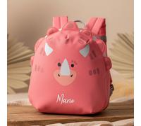 Lässig Kinderrucksack Dino Rosa 3,5 L - optional mit Name - Ohne Personalisierung