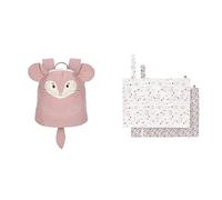 LÄSSIG Kleiner Kinderrucksack für Kita Kindertasche Krippenrucksack mit Brustgurt & Wiederverwendbare Nasstasche 2 Stück/Wet Bag Tiny Farmer Flowers/Goose