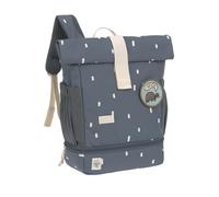 LÄSSIG Kindergartenrucksack Kinderrucksack Rolltop mit Brustgurt wasserabweisend, 11 Liter/Mini Rolltop Backpack Happy Prints Dunkelblau