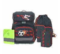 Lässig - LÄSSIG Schulranzen Set 7-teilig Light Unique Fußball dunkelgrau