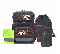 LÄSSIG Schulranzen Regenhülle Light Unique School Set 7-teilig Football deep blue dunkelblau