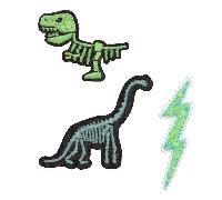 Lässig - LÄSSIG Textil Sticker Stick on Dino (nachtleuchtend)