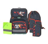 Lässig School Set Light Unique - Schulranzen Set 6tlg. 960g (foodball deep blue)