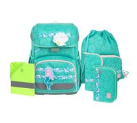 LÄSSIG Schulranzen Regenhülle Light Unique School Set 7-teilig Seashell turqouise türkis
