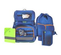 LÄSSIG Schulranzen Regenhülle Light Unique School Set 7-teilig Space Blue blau