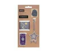 LÄSSIG Mehrfarbig Unisex Kinder Reisezubehör- Gepäckanhänger Patches, Universe purple,Einheitsgröße