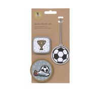 LÄSSIG Anhänger und Patches Set (3 Stk.) mit Druckknopf/School Patches Set Football