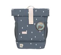 LÄSSIG Kindergartenrucksack Kinderrucksack Rolltop mit Brustgurt wasserabweisend, 11 Liter/Mini Rolltop Backpack Happy Prints Dunkelblau