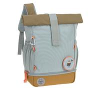 LÄSSIG Kindergartenrucksack Kinderrucksack Rolltop mit Brustgurt wasserabweisend, 11 Liter/Mini Rolltop Backpack Nature Hellblau