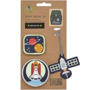LÄSSIG Anhänger und Patches Set (3 Stk.) mit Druckknopf/School Patches Set Space