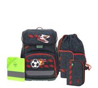 LÄSSIG Schulranzen Regenhülle Light Unique School Set 7-teilig Football deep blue dunkelblau