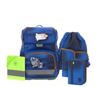 LÄSSIG Schulranzen Regenhülle Light Unique School Set 7-teilig Space Blue blau