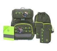 LÄSSIG Schulranzen Regenhülle Light Unique School Set 7-teilig Jungle Green dunkelgrün