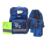LÄSSIG Schulranzen Regenhülle Light Unique School Set 7-teilig Space Blue blau