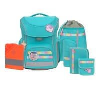 LÄSSIG Schulranzen Regenhülle Unique School Set Slim 7-teilig Turquois türkis