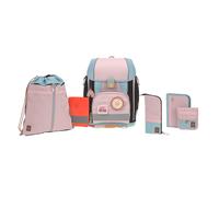 LÄSSIG Schulranzen Set 7-teilig Boxy Unique rose/blue/black