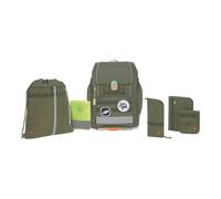 LÄSSIG 7-teiliges Schulranzen Set Kinder/School Set Boxy Unique olive
