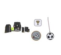 LÄSSIG Schulranzen-Set Boxy Unique Schwarz & Anhänger und Patches Set (3 STK.) mit Druckknopf