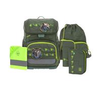 LÄSSIG Schulranzen Regenhülle Light Unique School Set 7-teilig Jungle Green dunkelgrün