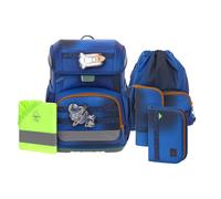 LÄSSIG Schulranzen Regenhülle Light Unique School Set 7-teilig Space Blue blau