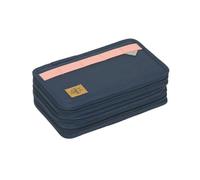 LÄSSIG Slim Unique Federmäppchen 3 Fächer inklusive Stifte Navy