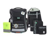 LÄSSIG Slim Unique Schulranzen-Set 7tlg Black