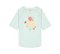 LÄSSIG Splash & Fun Baby und Kind Kurzarm Badeshirt Schwimmshirt Rashguard mit UV-Schutz - Flowers sea Foam, 25-36 Monate, Größe 98