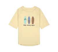 LÄSSIG Splash & Fun Baby und Kind Kurzarm Badeshirt Schwimmshirt Rashguard mit UV-Schutz - Surfboards Vanilla, 07-12 Monate, Größe 74/80