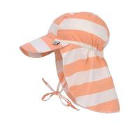 LÄSSIG Splash & Fun Baby und Kleinkind Sonnenhut mit Langen Nackenschutz mit UV-Schutz Stripes Milky/Peach 3-6 Monate