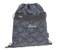LÄSSIG Sportbeutel mit Namen - Turnbeutel Sportbeutel mit Rucksackfunktion, Bold Spots Blue, bestickt, Fronttasche mit Reißverschluss, Reflektor