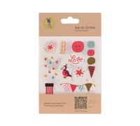 LÄSSIG Textilsticker einmalige Anbringung/Sticker Rub On Happy