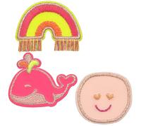 LÄSSIG Textilsticker selbstklebend/Textile Woven Sticker Whale pink