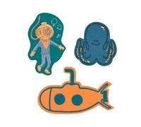 Lässig Textile Woven Sticker Stick on Deep Sea