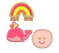 LÄSSIG Textilsticker Whale selbstklebend pink