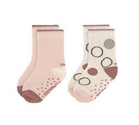 LÄSSIG Unisex Kinder Anti-Rutsch Socken 2er Set/Offwhite/powder pink Größe 23-26