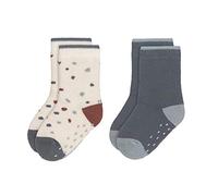 LÄSSIG Unisex Kinder Anti-Rutsch Socken 2er Set/Tiny Farmer blue Größe 23-26