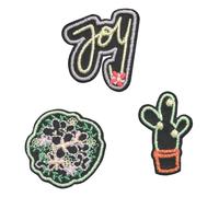 LÄSSIG Unisex Kinder Textilsticker Reisezubehör- Gepäckanhänger, Joy black, Einheitsgröße