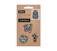 LÄSSIG Unisex Kinder Textilsticker Reisezubehör- Gepäckanhänger, Joy black, Einheitsgröße