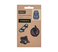 LÄSSIG Unisex Kinder Textilsticker Reisezubehör- Gepäckanhänger, Skater, Einheitsgröße