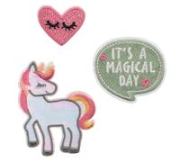LÄSSIG Textilsticker selbstklebend Unicorn – mehrfarbig, 3-teilig