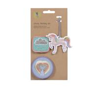 Lässig Anhänger & Patches Set School Unicorn Glitter – 3 Stk. mit Druckknopf