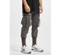 lässige 2Y Premium Herren Jeans Stretch Kordelzug Taschen mit Baumwolle Grau W36