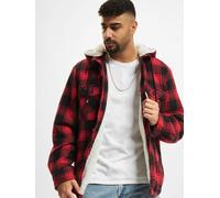 lässige Brandit Herren Jacke Kordelzug Kapuze mit Baumwolle Rot/Schwarz L